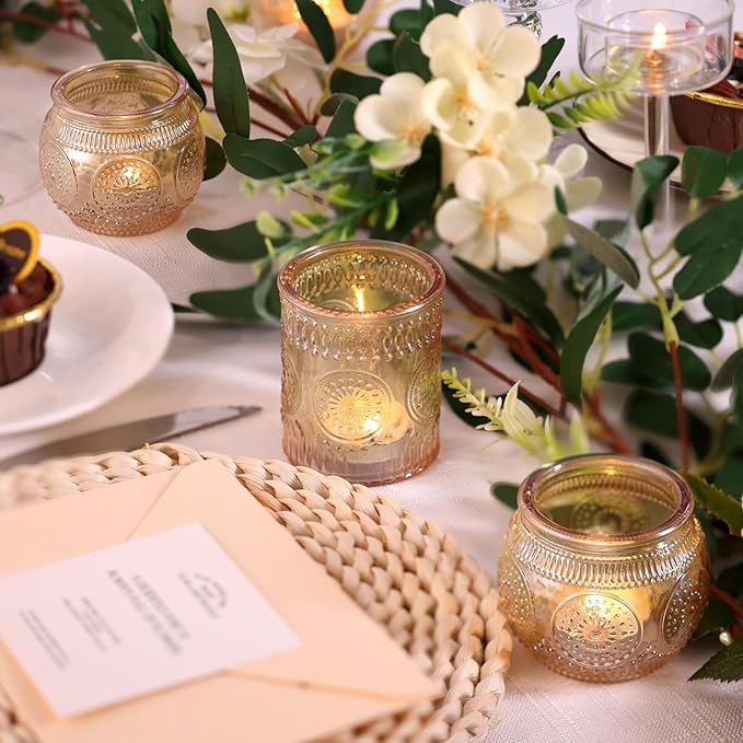 DARJEN 12Pcs Gold Votive Candle Holders - Image 2