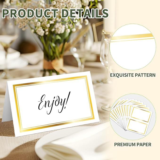25 Premium Place Cards for Table Seating, Wedding Name Place Card - Image 3