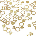 Gold Wedding Table Confetti, Glitter Paper Diamond Ring Confetti, I Do by Vofrise
