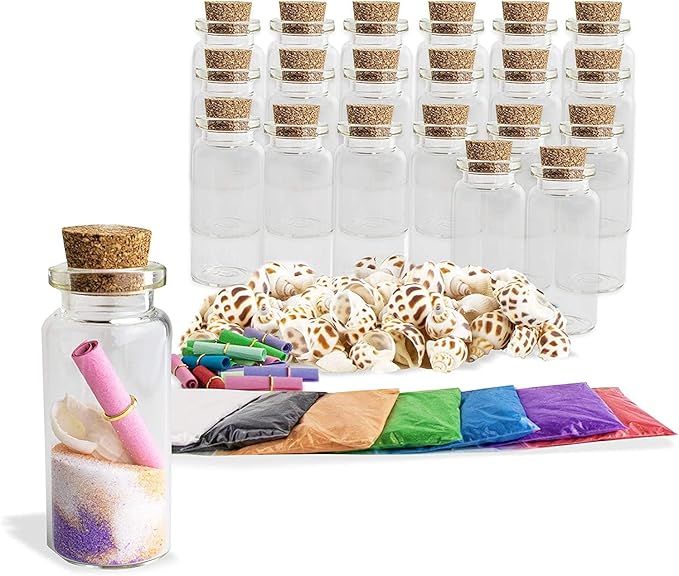 Upper Midland Products Sand Art Wishing Bottles, Bulk Sand Art She Shell Set by UpperMidlandProducts