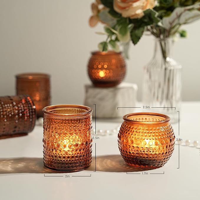 36pcs Amber Votive Candle Holders, Glass Small Tea Lights Candle Holders - Image 4