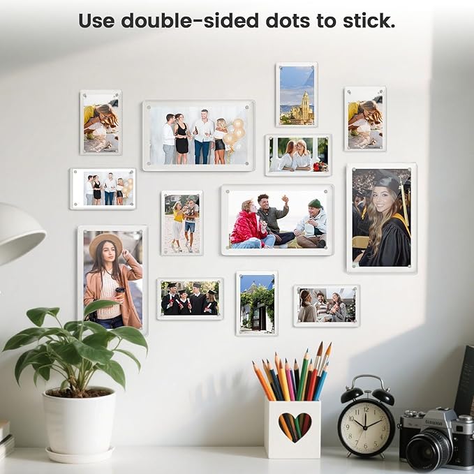 DomeStar Magnetic Acrylic Picture Frame 2.4 x 3.5 Inch, 16 Pack Double-Sided - Image 8