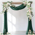 Socomi Wedding Arch Draping Fabric 3 Panels 29" x 19Ft Emerald Green Sheer by Socomi