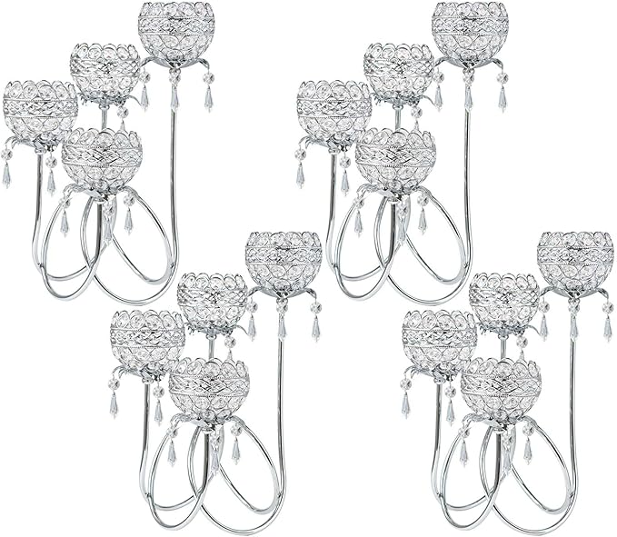 4 Arms Crystal Candelabra Tealight Holder by kehail