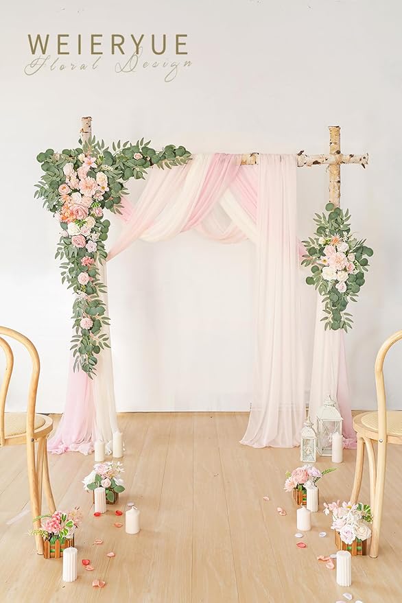 Deluxe Pink Artificial Wedding Arch Flowers - Image 2