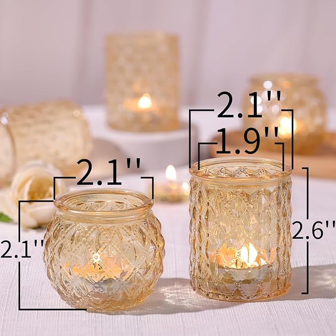 36pcs Assorted Gold Votive Candle Holders, Tea Light Candle Holder Glass - Image 2