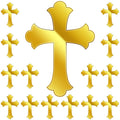 Blulu 16 Pieces Baptism Cake Toppers Crossing Cupcake Toppers Gold Mirror by Blulu