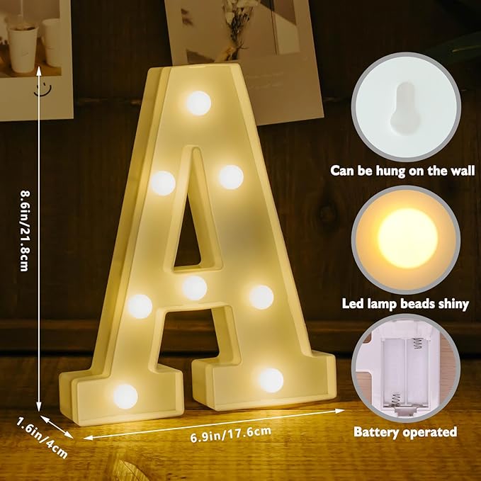 Led Light Up Letters, LED Marquee Letter Lights BAR Sign, Decorative Led - Image 2