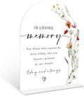 Boho Floral In Loving Memory Sign, 6 x 8 Inch White Arch Acrylic Wedding Sign by Qoqxjodd