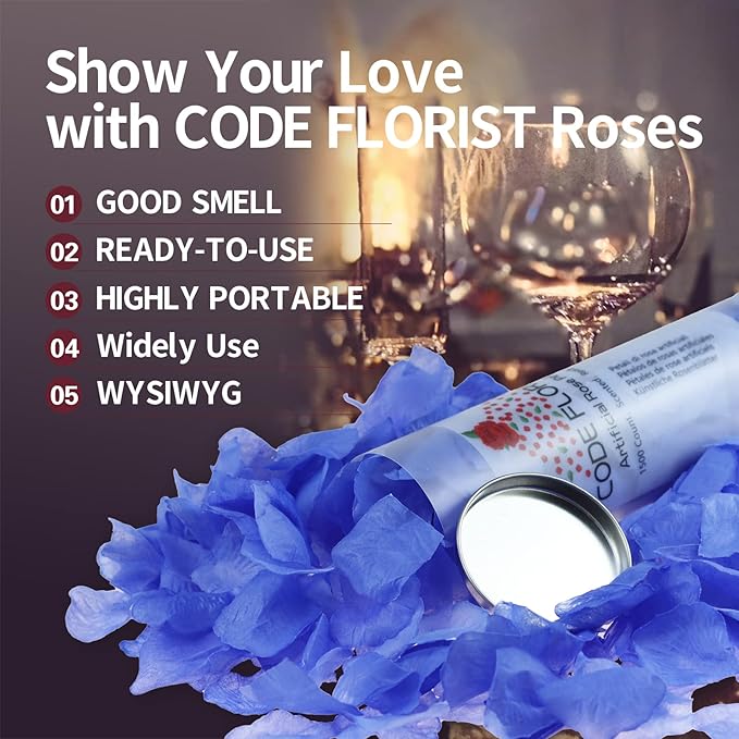 CODE FLORIST 1100 PCS Light Blue Silk Rose Petals - Image 4