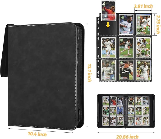 Trading Card Binder, Premium 9 Pocket Card Binder, 720 Double Sided Pocket PU - Image 4
