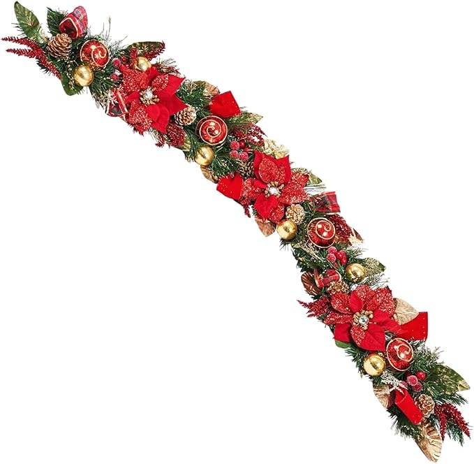 5 ft Christmas Garland for Mantle Unlit Garland for Stairs Railing, for Table by HolidayTree