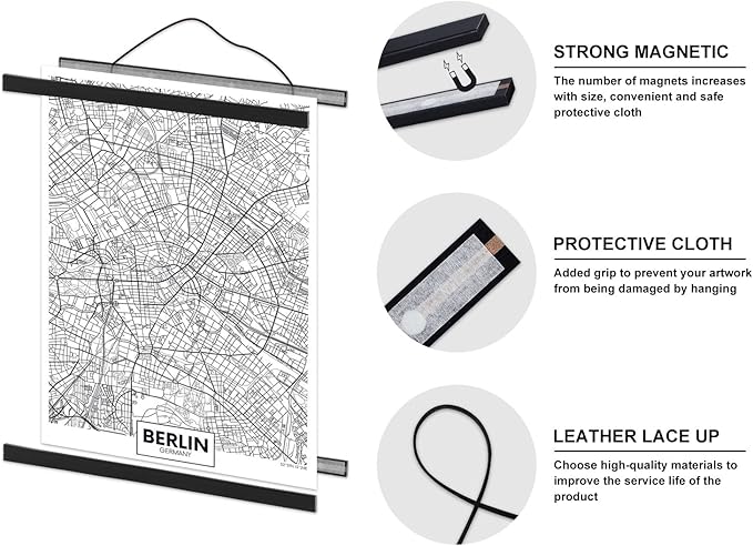 36x24 36x48 36x12 Poster Frame, Magnetic Light Wood Wooden Frame Hanger - Image 4