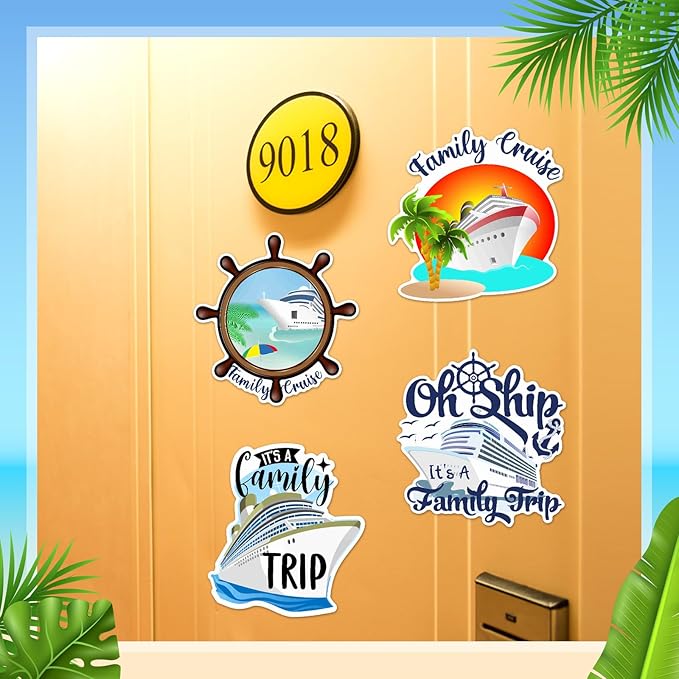 Hoteam 4 Pcs Family Cruise Door Decorations Magnetic Large Cruise Ship Door - Image 6