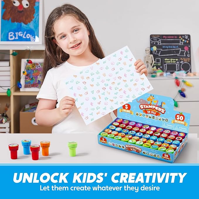JOYIN 50 Pcs Animal Stamps for Kids, - Image 5