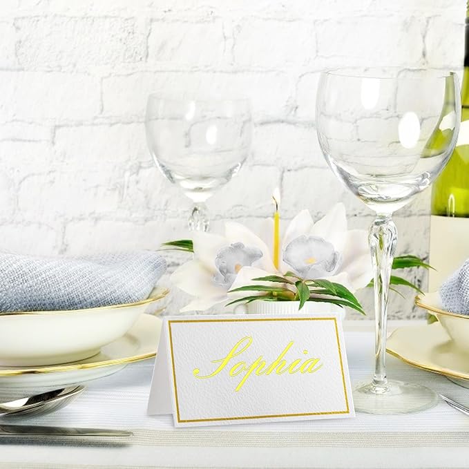 60Pcs Premium Place Cards With Gold Foil Border - Image 6