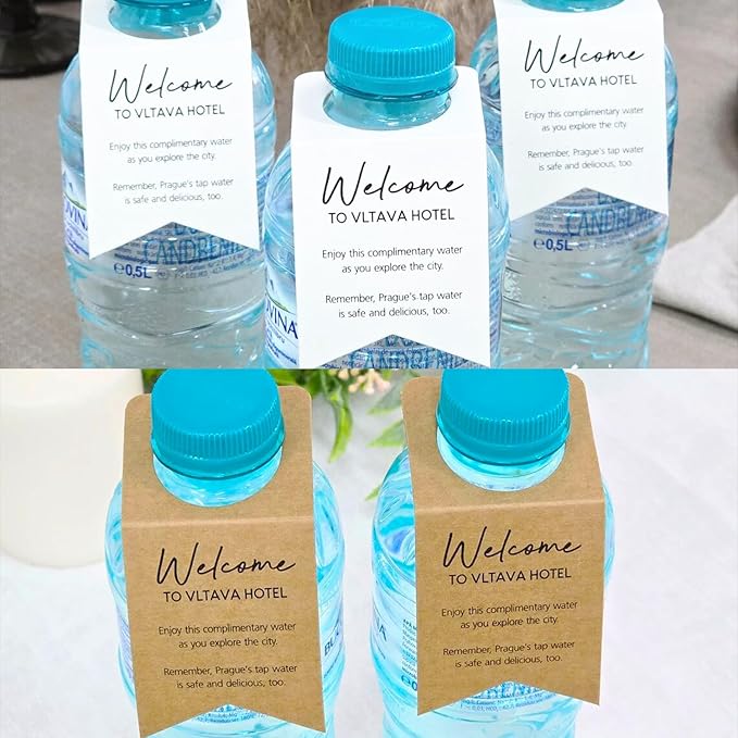 Custom Water Bottle Hang Tags, Wine Bottle Labels Hangover Kit Tags, - Image 5