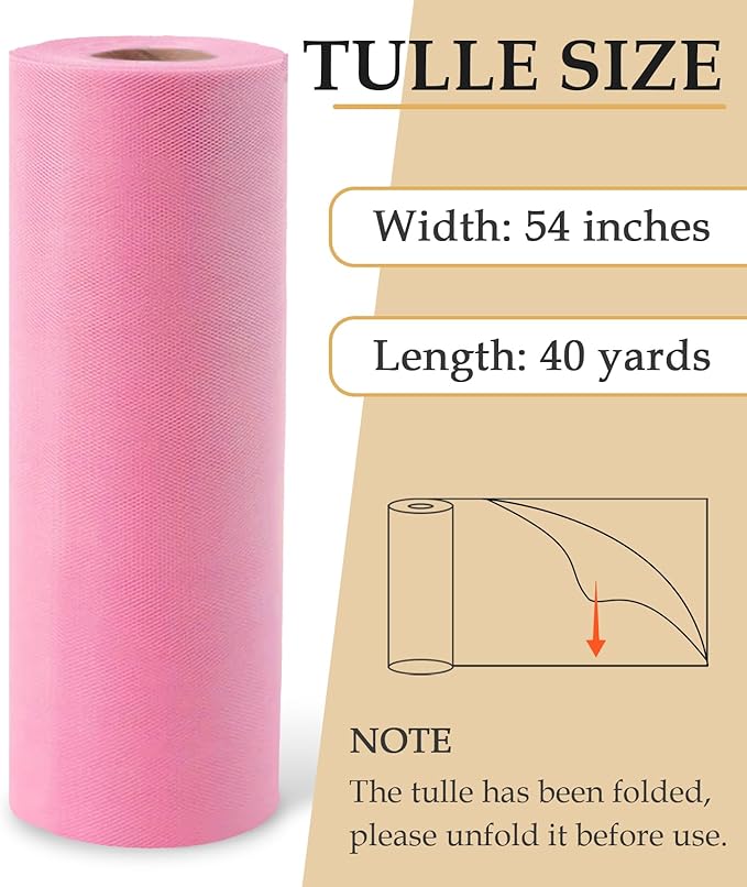 Pink Tulle Fabric Roll - Image 2