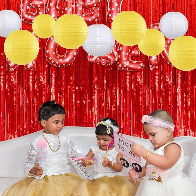 12Pcs Round Paper Lanterns Assorted Sizes - Image 7