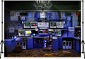 Computer Office Backdrop Retro Computer Photo Backdrop Blue Computers Hacker by QICAIYUN