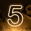 Number 5 LED Neon Sign Backdrop Birthday Party Decoration, 11.3" Height Warm by MissAudrey