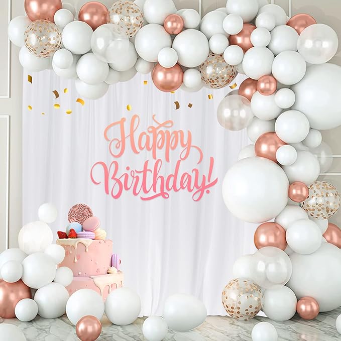 White Backdrop Curtain for Wedding Decor Holiday Party 4 Panels- White Wedding - Image 4