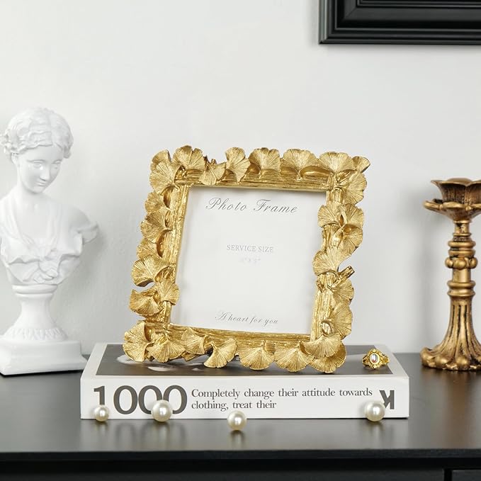 Cuspin Vintage Gold 5x5 Picture Frame, Antique Square Photo Frame - Image 6