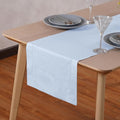 Light Blue Table Runner 72 inches Long – 100% Pure Linen Hemstitch 14 x 72 Inch by HomeEkaa
