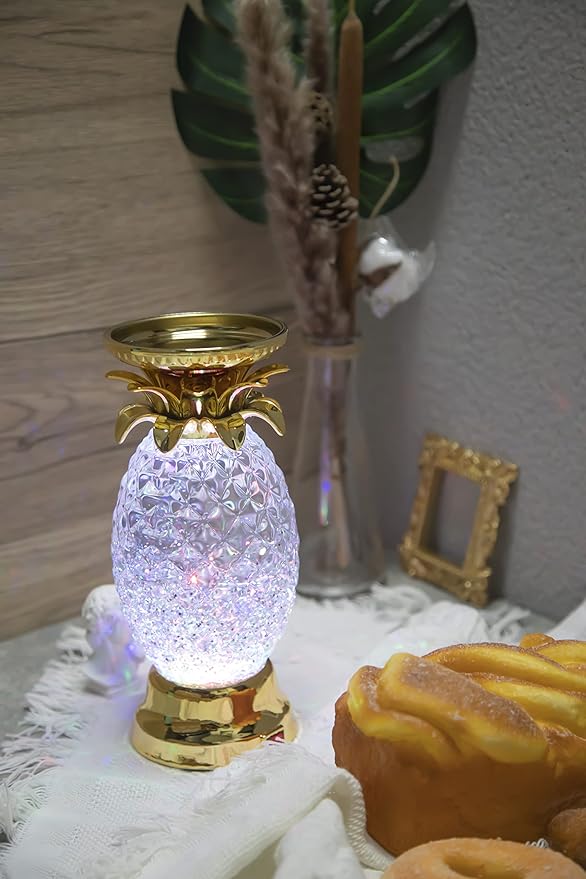 YAKii 9.5" Pineapple LED Color Changing Shine Lamp, Swirling Water Waves Lamp - Image 8