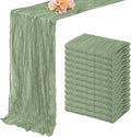 12 Pack Sage Green Cheesecloth Table Runner 10FT Rustic Gauze Fabric Cheese by FoliafeelHome