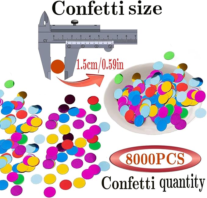 Multi Color Round Foil Confetti Beautiful Rainbow Metallic Table Confetti - Image 2
