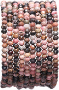 Faceted Natural Rhodochrosite Stone Rondelle 3x4mm Loose Semi Gemstone Beads by Beadia