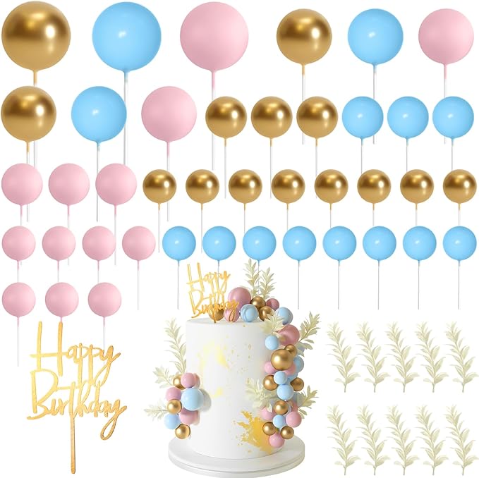 MIAHART Ball Cake Toppers Boho Grass Cake Topper Ball Cake Insert Decoration by MIAHART