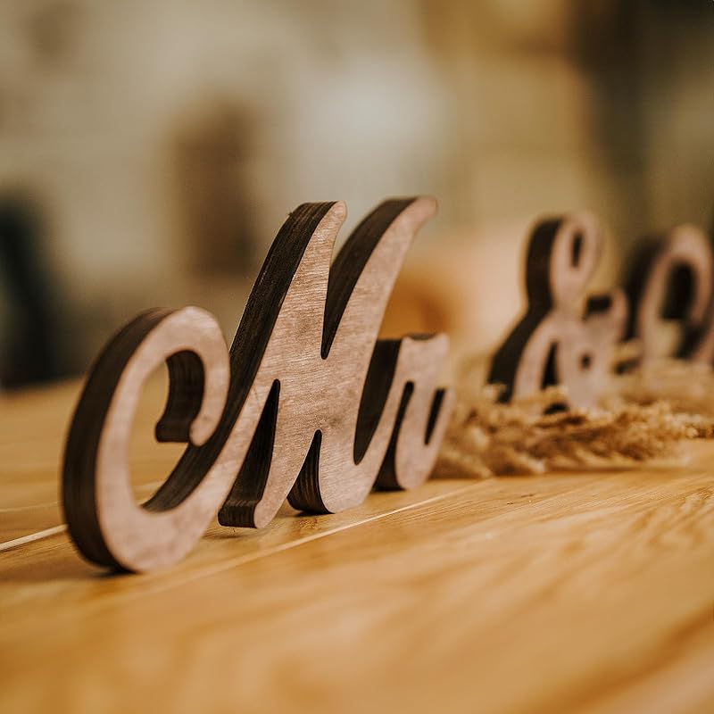 Mr and Mrs Sign for Wedding Table Decor, Mr & Mrs Wooden Signs, Rustic Wedding by Handmade