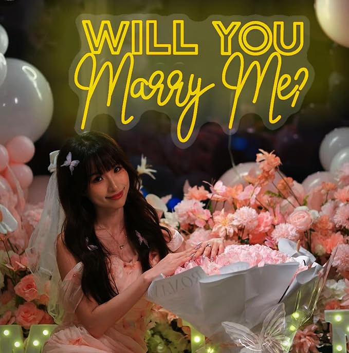 WILL YOU Marry Me? Neon Sign Custom Large Wedding Engagement Party Backdrop LED - Image 3