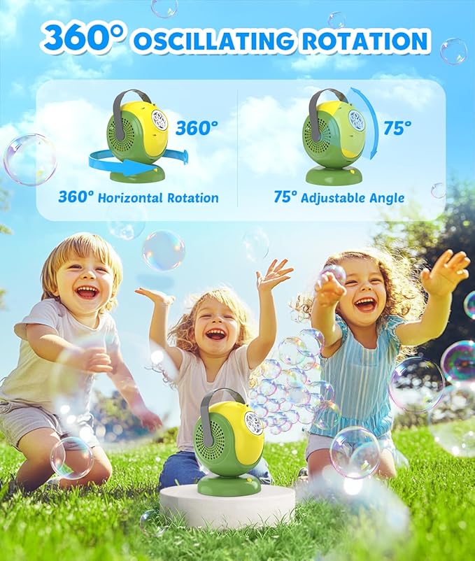 Bubble Machine, Automatic Bubbles Blower, 360° Rotation, 75° Adjustment - Image 3