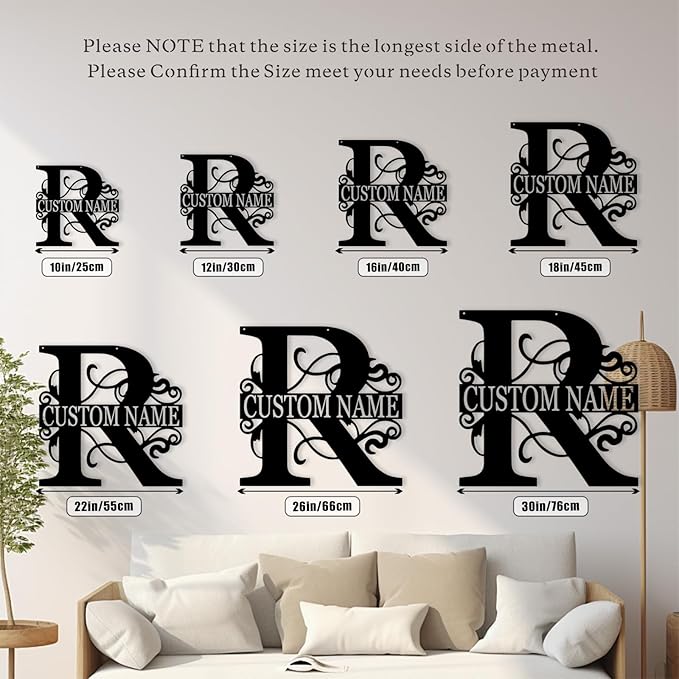Custom Metal Name Sign, Personalized Family Last Name Signs - Image 6
