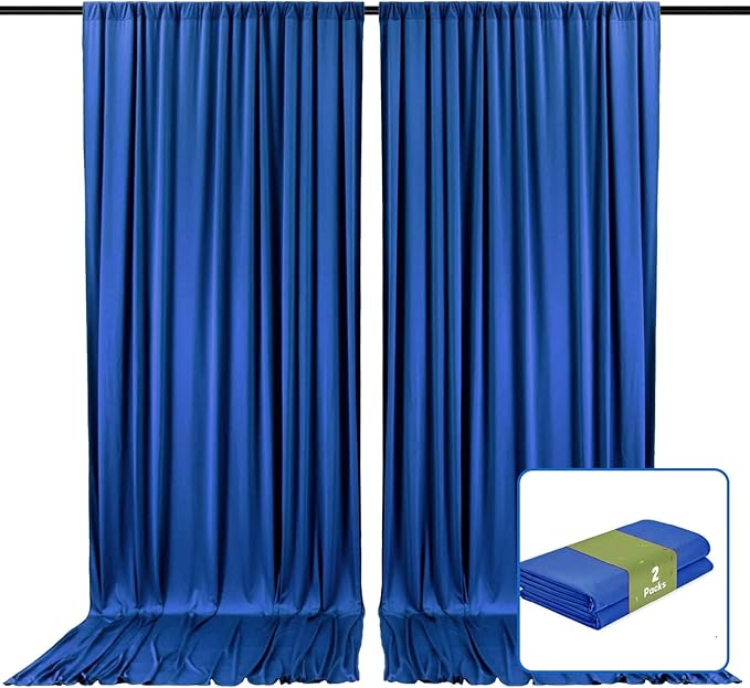2 Panels Royal Blue Backdrop Curtain, 10 x 7 Feet Background Curtains by Zankubom