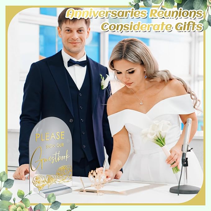 Chunful 4 Pcs Clear Acrylic Wedding Sign - Image 6