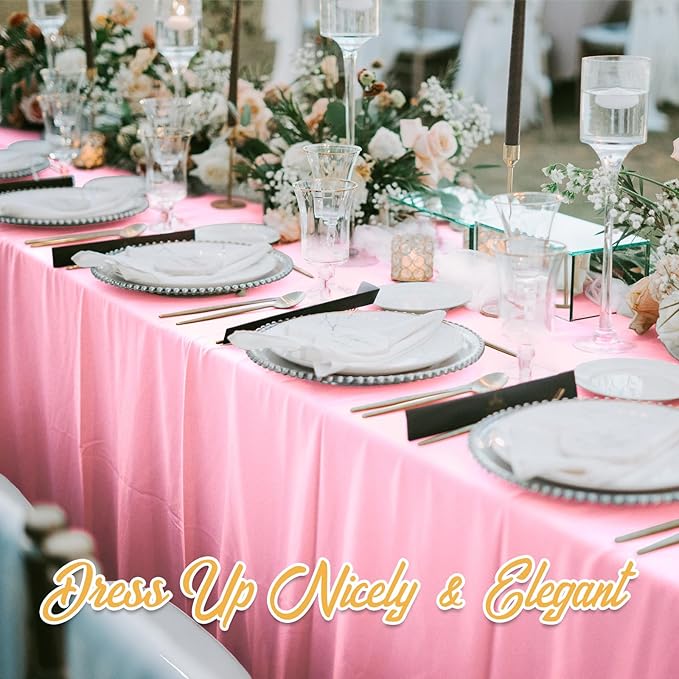 BRILLMAX 4 Pack Pink Tablecloths - Image 8