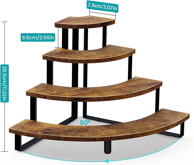 ELITEROO Cupcake Tier Stand, Wooden Cup Cake Stand Stairs, 4 Tier Dessert Table - Image 7
