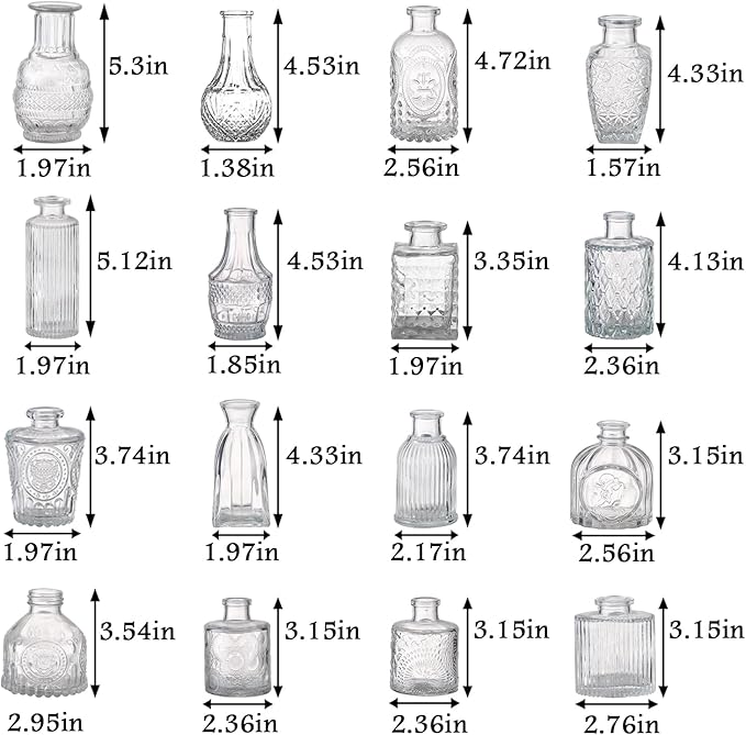 Bud Vases Set of 16, Small Vase - Image 6
