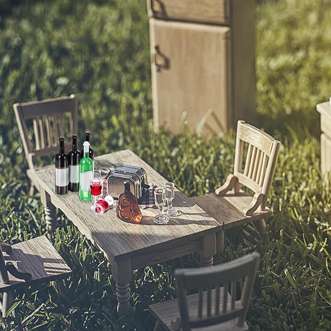 NUOBESTY Mini Bottles 18Pcs Dollhouse Champagne Set Miniature Red Wine Bottle - Image 9