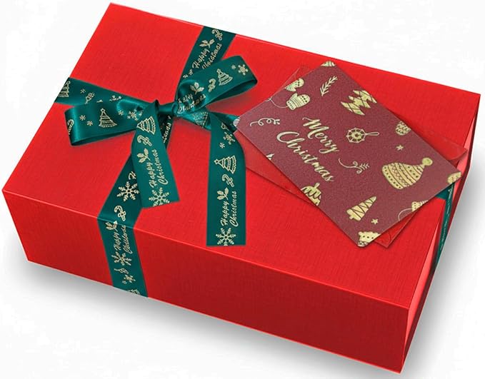 Rinrda Large Christmas Red Gift Box, 13.75"x9"x4.5", Gift Boxes by Rinrda