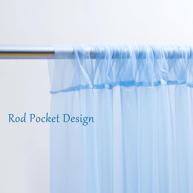 10x10 Blue Tulle Backdrop Curtains - Image 5