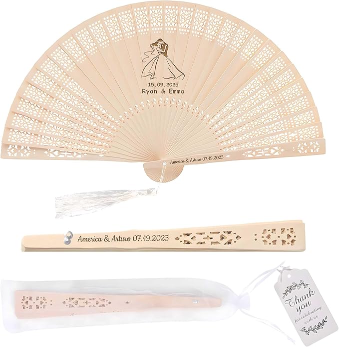 50 PCS Custom Fans Personalized Folding Fans by Unknown