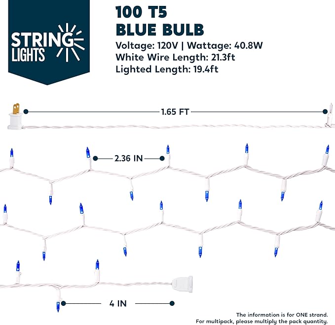 Joiedomi Christmas Lights Outdoor, 21.4ft String Xmas Decorations - Image 4