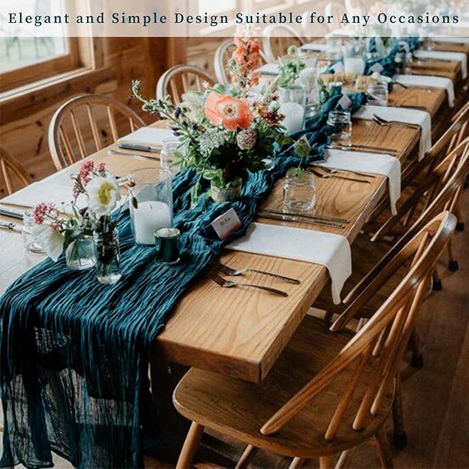 12 Pack Teal 10FT Cheesecloth Table Runner Rustic Gauze Cheese Cloth Table - Image 7