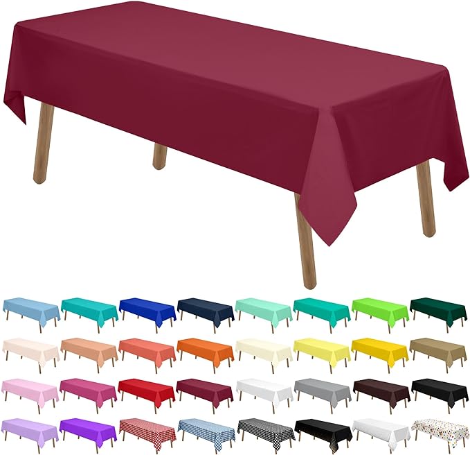PEVA Burgundy Plastic 2 Pack Tablecloths by PartyUlyja