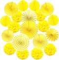 Hanging Paper Fan Set, Tissue Paper Pom Poms Flower Fan and Honeycomb Balls by Recosis